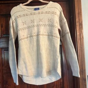 Le Tigre Cream Patterned Crew Neck Sweater